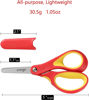 Picture of LIVINGO 5" Small School Student Blunt Kids Craft Scissors, Sharp Stainless Steel Blades Safety Comfort Grip for Children Cutting Paper, Assorted Color, 3 Pack - copy