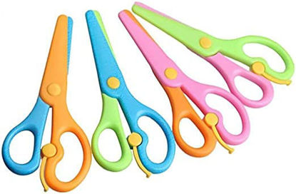 Picture of Preschool Training Scissors,4Pcs Children Safety Scissors Pre-School Training Scissors Safety Scissors Art Craft Scissors