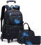 Picture of 3PCS Starry Sky Kids Rolling Backpack Primary School Bookbag Wheeled Elementary Students Daypack Trolley Bag for Teens