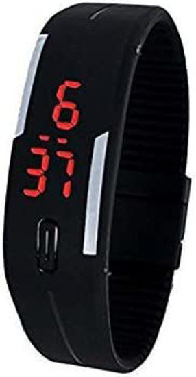 Picture of Genius For Unisex Digital LED Dial Silicone Band Watch Set Of 2 - Black Blue - copy