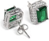 Picture of MazayaFox 925 Sterling Silver Earrings For Women, Emerald Green Cubic Zirconia Stud Earrings for Women, Real Silver Earrings For women - copy