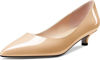 Picture of HEUIVZAR Women Pumps Pointed Toe Low Kitten Heel Slip-on Patent Dress Shoes Classic 1 Inch - copy