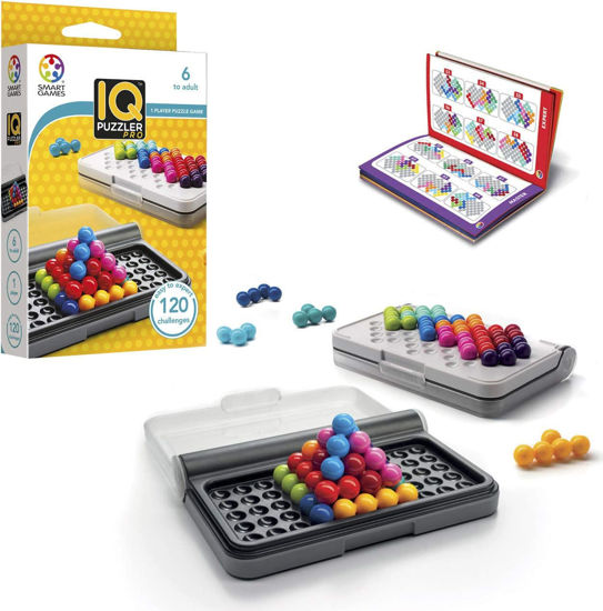 Picture of SmartGames IQ Puzzler Pro, a Travel Game for Kids and Adults, a Cognitive Skill-Building Brain Game - Brain Teaser for Ages 6 & Up, 120 Challenges in Travel-Friendly Case. - copy
