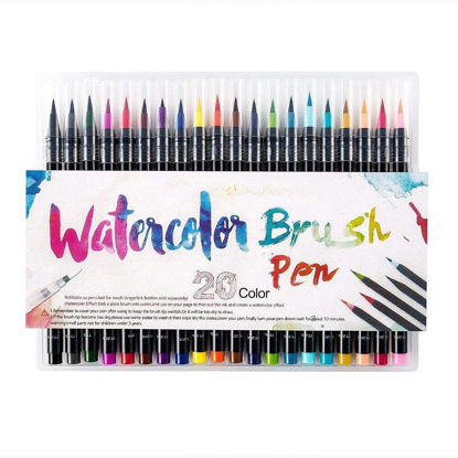 Picture of 20 Pieces Color Brush Pens Set Watercolor Brush Pen Color Markers for Painting Cartoon Sketch Calligraphy Drawing Manga Brush