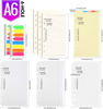 Picture of A6 Refill Paper, 3 Pack 45PCS A6 6 Ring Loose Leaf Paper, 2 Pack 160PCS Neon Page Markers, with Binder Pockets & Binder Dividers, LEOBRO A6 Lined Paper Refills for A6 Binder Planner Notebook - copy