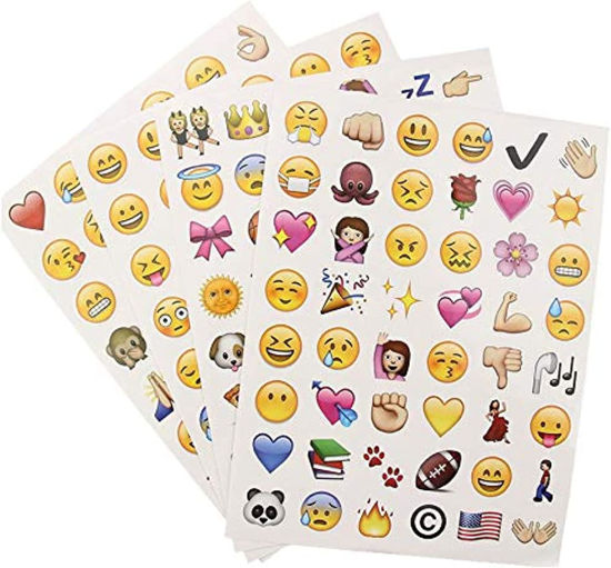 Picture of 4 sheets Cute Lovely 48 Die Cut Emoji Smile Sticker For Notebook Message High Vinyl Funny Creative GYH - copy