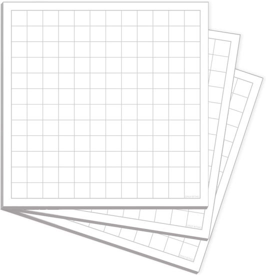 Picture of Mini Graphing Sticky Notes | White Grid Graph Paper Stick Pads | Geometry Class Plot Square Stickies | Made in USA 3 Pack 50 Pages/pad 3"x3" - copy