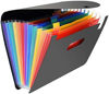Picture of 12 Pockets Expanding File Folders, Portable Accordion A4 Expandable File Organizer, Large Capacity Multicolour Stand Plastic Business File Box - copy
