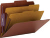 Picture of Smead Pressboard Classification File Folder with SafeSHIELD® Fasteners, 2 Dividers, 2" Expansion, Letter Size, Red, 10 per Box (14075) - copy