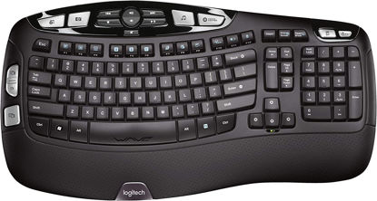 Picture of Logitech K350 Wireless Wave Ergonomic Keyboard with Unifying Wireless Technology - Black