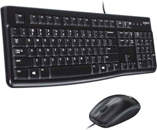 Picture of Logitech MK120 Wired Keyboard and Mouse Combo for Windows, Optical Wired Mouse, Full-Size Keyboard, USB Plug-and-Play, Compatible with PC, Laptop - Black - copy