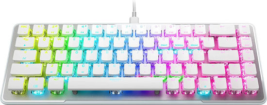 Picture of ROCCAT Vulcan II Mini – 65% Optical Gaming Keyboard with Customizable RGB Illumination, Button Duplicator, On-Board Profiles, Aluminum Plate, 100 Million Keystroke Durability - White (ROC-12-063) - copy