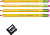 Picture of TICONDEROGA My First Pencils, Wood-Cased #2 HB Soft, Pre-Sharpened with Eraser, Includes Bonus Sharpener, Yellow, 5 Piece (Pack of 1)(33309) - copy