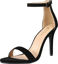 Picture of ElElax Nude Black Clear Heels for Women Open Toe Ankle Strap High Heel Sandals Party Wedding Strappy Buckle Sandals Standard Size 4 Inches Tall High Heel Design, Black Nubuck, 7.5