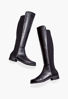 Picture of JustFab Tinsley Flat Boots for Women - Black Over the Knee Boots, Faux Suede and Faux Leather Low Heel Boots, Black Boots for Women, Womens Tall Boots, Black, 6 - copy