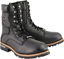 Picture of Milwaukee Leather MBM9095 Men’s Classic Black Logger Lace-Up Boots with Side Zipper - 9