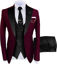 Picture of 3 Piece Suit for Men Tuxedo Suits Slim Fit Wedding Suit Jacket Casual Blazer Business Pants Suits Set