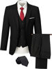 Picture of Men's 3 Pieces Suit Set Slim Fit Formal Bussiness Wedding Suit Tuxedo Blazer Jacket Pants &Tie for Men Prom Party Dinner - copy
