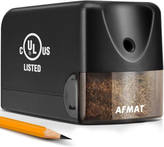 Picture of AFMAT Electric Pencil Sharpener, Heavy Duty Classroom Pencil Sharpeners for 6.5-8mm No.2/Colored Pencils, UL Listed Industrial Pencil Sharpener w/Stronger Helical Blade, Best School Pencil Sharpener - copy