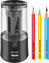 Picture of AFMAT Electric Pencil Sharpener, Pencil Sharpener for Colored Pencils, Auto Stop, Super Sharp & Fast, Electric Pencil Sharpener Plug in for 6-12mm No.2/Colored Pencils/Office/Home-Black