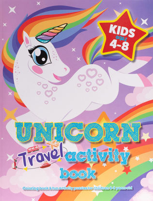 Picture of Unicorn Travel Activity Book For Kids Ages 4-8: Coloring book & fun activity puzzles for children 4-8 years old